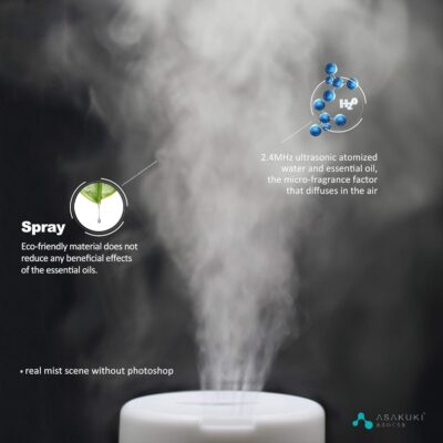 ASAKUKI Essential Oil Diffuser for Home, 300 ml Humidifier with Automatic Shut-Off, Quiet Aromatherapy Diffuser with 7 LED Lights for Living Room, Kitchen, Bedroom, Hotel - Light Brown - Image 7