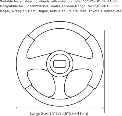 Soft Car Steering Wheel Cover for Sedan, SUV, Warm Luxury Velvet, Odorless, Universal, Anti Slip, Summer Winter, Black, Large Size[15" 1/2-16"](39-41cm) - Image 9