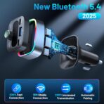 Bluetooth 5.4 Car Adapter 60W Charging USB Bluetooth Adapter for Car,Wireless Fm Transmitter Radio,Handsfree Calling and Audio Receiver,HiFi Music Player,7 Colors LED Backlit - Image 3