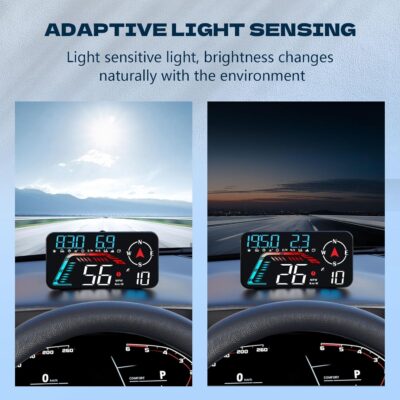 Hud Car Head Up Display G12 with HD LED Display for All Speedometer for All Speedometer Models, with Adaptive Light Sensing - Image 7