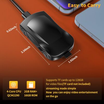 4-in-1 Carplay Ai Box,Wireless CarPlay & Android Auto Adapter,Compatible with N-etflix/YouTube/TIK Tok/Screen Mirror Link/TF Card,Suitable for Cars Equipped with OEM Wired CarPlay,Plug & Play - Image 9