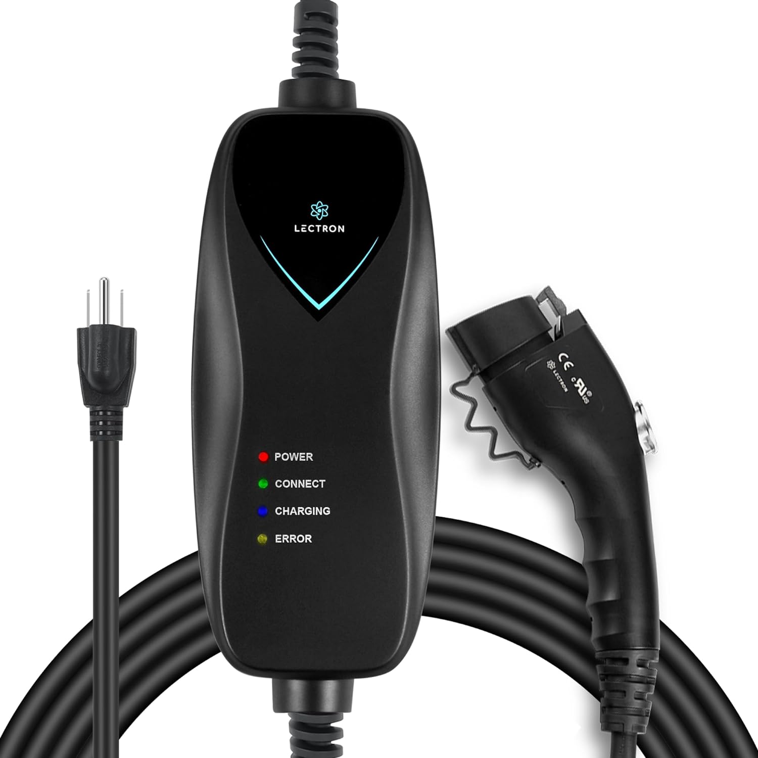 71qcjQDDlXL._AC_SL1500_.jpg Lectron Level 1 EV Charger - ETL Certified, 120V, 15 Amp, 16 ft Extension Cord & J1772 Cable - Portable Electric Car Charger for J1772 EVs and Plug-in Hybrid Vehicles - Image 1