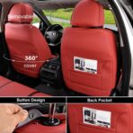 Coverado Car Seat Covers Full Set, Seat Covers for Cars, Red Car Seat Covers Front Seats and Back Car Seat Protector Waterproof, Leather Car Seat Cushion Universal Fit for Most Cars Blue - Image 6