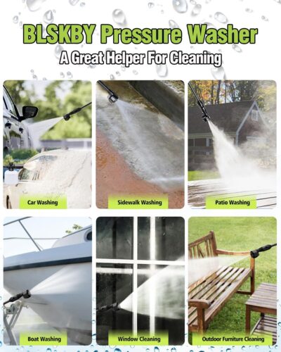 Portable Pressure Washer Cordless 2 Batteries - 1200PSI Brushless Battery Powered Power Washer with 6-in-1 Nozzle, Foam Cannon, 3 Power Level, Hand Held Pressure Washer for Cars Patio Driveway - Image 5