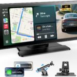 WonVon Wireless Car Play Screen, 10.26'' Monitor with Apple Carplay & Android Auto, 4K Portable Smart Touch Tablet Stereo Multimedia Dashboard, Bluetooth/FM/GPS/AUX
