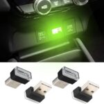 4PCS USB LED Car Interior Atmosphere Lamp, USB Car Lights, Portable Auto Ambient Lighting Kit, Car Interior Accessories Plug-in USB Decor Night Light Universal for Car SUV Truck Bedroom