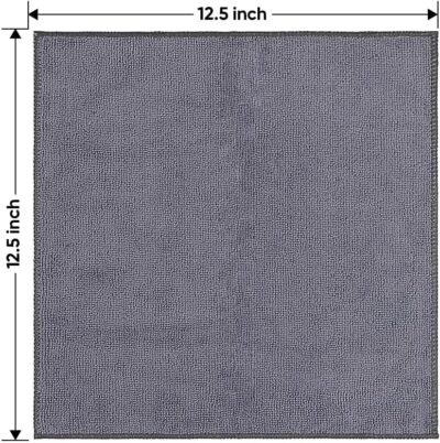 HOMEXCEL Microfiber Cleaning Cloth 12 Pack, 12.5 x 12.5 inch Microfiber Towels for Cars, Ultra Absorbent Washing Cloth, Lint Free Streak Free Cleaning Rags for Car, Kitchen, and Window (Grey) - Image 7