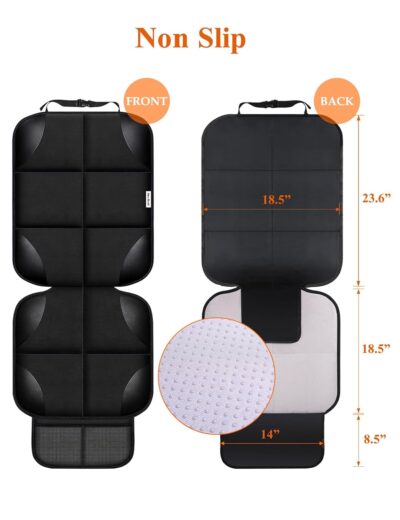 Meolsaek Car Seat Protector for Child Car Seat, Durable 600D Fabric Waterproof Car Seat Cover with Thick Pad Non-Slip Backing，No Imprints (Black 1pc) - Image 4