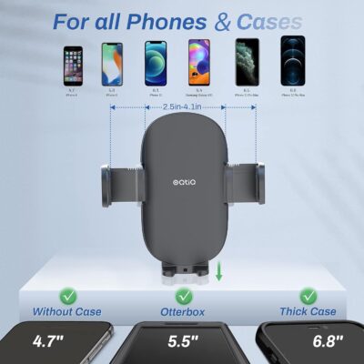 OQTIQ 13" Gooseneck Car Phone Mount – Windshield & Dashboard Holder with Strong Suction Cup, Anti-Shake Stabilizer, One-Button Release – Compatible with iPhone 17/16/15/14 and All Smartphones - Image 8