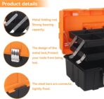 16.5-Inch Tool Box Organizer 3-Layer Multiplication Plastic Storage Toolbox with Portable Handle Perfect for Home Office Car Trunk Fishing - Image 4