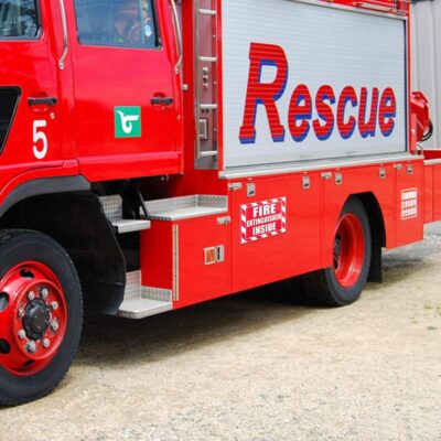 Fasmov 10 Pack Fire Extinguisher Inside Sticker Sign, 5" x 4" Self-Adhesive Vinyl Decals, Weatherproof & UV Protected for Cars, Trailers, Rv's, Trucks and Vehicles, Red on White - Image 7