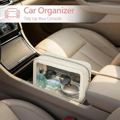 PACKISM Clear Makeup Bag - TSA Approved Toiletry Bag for Carry-on & Checked Luggage, Water Resistant Car Storage Organizer with Reinforced Seams - Image 4