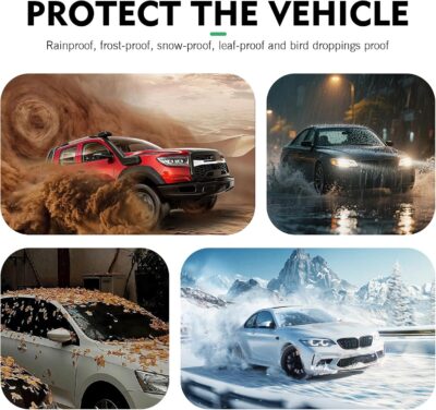 1 PC Disposable Car Cover, Clear Plastic Rain Car Cover with Elastic Band, Garage Dust Proof Storage Protection, Universal for Most Cars (11.48 FT x 19.69 FT) - Image 5