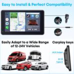 Carplay for Apple Portable Car Screen: Easy Setup 7 Inch Android Auto - Wireless Car Play Touchscreen with GPS Navigation,Bluetooth, FM,AirPlay Mirroring,Siri for Commuters and Older Cars - Image 8