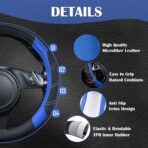 CAR PASS Line Rider Microfiber Leather Sporty Steering Wheel Cover Universal Fits for 95% Truck,SUV,Cars,14.5-15inch Anti-Slip Safety Comfortable Desgin (Black-Blue) - Image 3