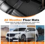 Floor Mats Fits for Honda CR-V 2023 2024 2025(NOT for Hybrid), All Weather Protection TPE Anti-Slip Automotive Floor Liners, Includes 1st and 2nd Row Full Set Liners, Odorless Anti-Slip Mats Black - Image 6