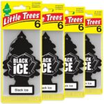 LITTLE TREES Car Air Freshener | Hanging Tree Provides Long Lasting Scent for Auto and Home | Black Ice, 24 Air Fresheners