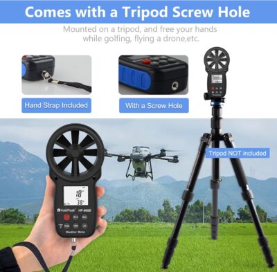 HOLDPEAK 981C Non-Contact Infrared Thermometer Digital Laser Infrared Thermometer -58 to 1022℉ (-50 to 550℃) with Adjustable Emissivity + 866B Digital Anemometer Handheld Wind Speed Meter (2Packs) - Image 2