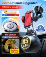 VANMASS Phone Holders for Your Car 2026 Ultimate Phone Mount Military-Grade Windshield Dashboard Vent【Newest Best Strongest】 Cell Phone Car Mount for iPhone 16 Pro Max 15 Samsung Android,Red - Image 3