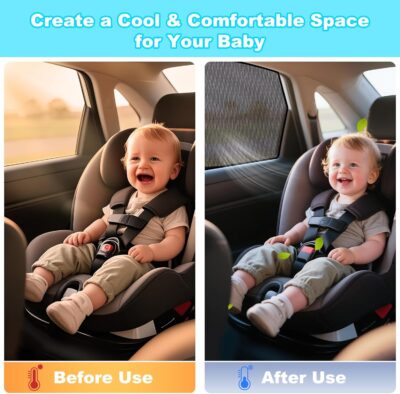 XCBYT Civic Window Shades for 2016-2021, 4PCS Side Window Sun Shades with Breathable Mesh, Magnetic Car Window Covers for Baby & Privacy, UV Protection & Heat Insulation - Image 3