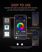 Qasim Angel Eyes Halo Rings Cotton Lights 12V 70MM RGB LED Universal for Car Scooter Motorcycle DRL Fog Light Turn Signal Light APP Bluetooth Control Multi-Color 2-Pack - Image 4