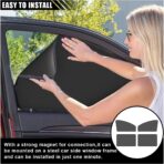 4PCS Car Side Window Sun Shades, Auto Window Sunshades Privacy Curtains Blackout with Magnetic, UV Rays, Heat Protection Stretch Car Window Covers for Sleeping, Camping, Breastfeeding (Front & Back) - Image 6