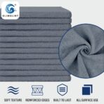 GLIMGLINT Grey Microfiber Cleaning Cloth,12PK Reusable Cleaning Rags, Highly Absorbent Shop Rags Bulk, All-Purpose Car Cleaning Towels for TV Screen, Kitchen, Bathroom, Restaurant Garage, 14"X12" - Image 3