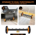 Undercarriage Pressure Washer Attachment, Siebwin 16" Dual-Function Water Broom for Pressure Washer Undercarriage Cleaner with 3 Pieces Extension Wand, 4000 PSI, Orange - Image 7