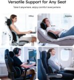 Wigoo 2026 Car Neck Pillow and Lumbar Support Pillow for Car Set [Ergonomic Design, Pressure Relief] Soft Car Headrest Pillow Back Cushion with Adjustable Strap, Fits All Vehicles (Black) - Image 7