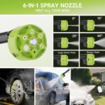 Cordless Pressure Washer 260W,Portable Electric Power Washer with 6-in-1 Nozzle,700PSI High-Pressure Handheld Washer for Car Floor Yard Patio Garden Fence,10×1200mAh Battery,17FT Hose (L) - Image 3