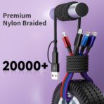 Travel 4 in 2 Multi Charging Cable with Dual IP, Tinned Copper Multi Phone Chargers for All Devices with IP/IP/Type C/Micro Port, Compatible with Most Cell Phones/Tablets and More (1Pack, 5FT) - Image 6