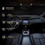 Windshield Sun Shade, Car Sun Shade Windshield, Reflector Sunshade Offers Ultimate Protection for Car Interior, Reflective Polyester Blocks Heat for Cars,Trucks,SUVs (57 x 31.5 in) - Image 9