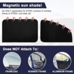 Ovege Car Window Shades Magnetic - Side Window Sun Shade Car Curtain Suedette UV Protection Privacy Baby Suction Magnetic －Front&Back 4pcs - Image 2