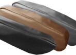 FH Group Premium Faux Leather Black Armrest Cover Semi-Universal Fit, One Pair, Set of 2 Black - Image 5