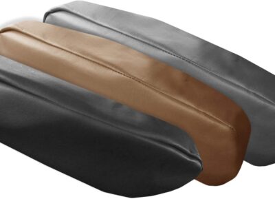 FH Group Premium Faux Leather Black Armrest Cover Semi-Universal Fit, One Pair, Set of 2 Black - Image 5