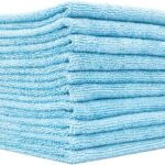 The Rag Company - Edgeless 300 - Microfiber Detailing Towels, Perfect for Removing Polishes, Sealants, and Glaze; Great for Interior Cleaning and Dirty Jobs; 300GSM, 16in x 16in, Light Blue (10-Pack)