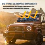 Blue Butterfly Car Windshield Sunshade Folding Retro Flowers Leaves Heatshield Front Window Car Sun ​Shade Windshield Block UV Rays Sun Shade Visor Protector for Car Sedan Truck SUV Accessories - Image 5