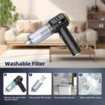 Cordless Handheld Car Vacuum Cleaner,Rechargeable Portable Lightweight Dust Blower,22000PA Powerful Suction Mini Vacuum Cleaner for Deep Cleaning of Home,Car and Pet Hair(Black-Gold) - Image 6