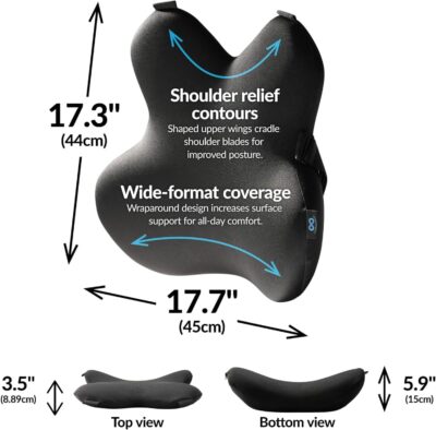 Everlasting Comfort Lumbar Support Pillow for Office Chair - Memory Foam Back Cushion for Car Seat - Promotes Better Posture, Back Pain Relief - Ideal Gaming and Desk Chairs Work and Home Essentials - Image 3