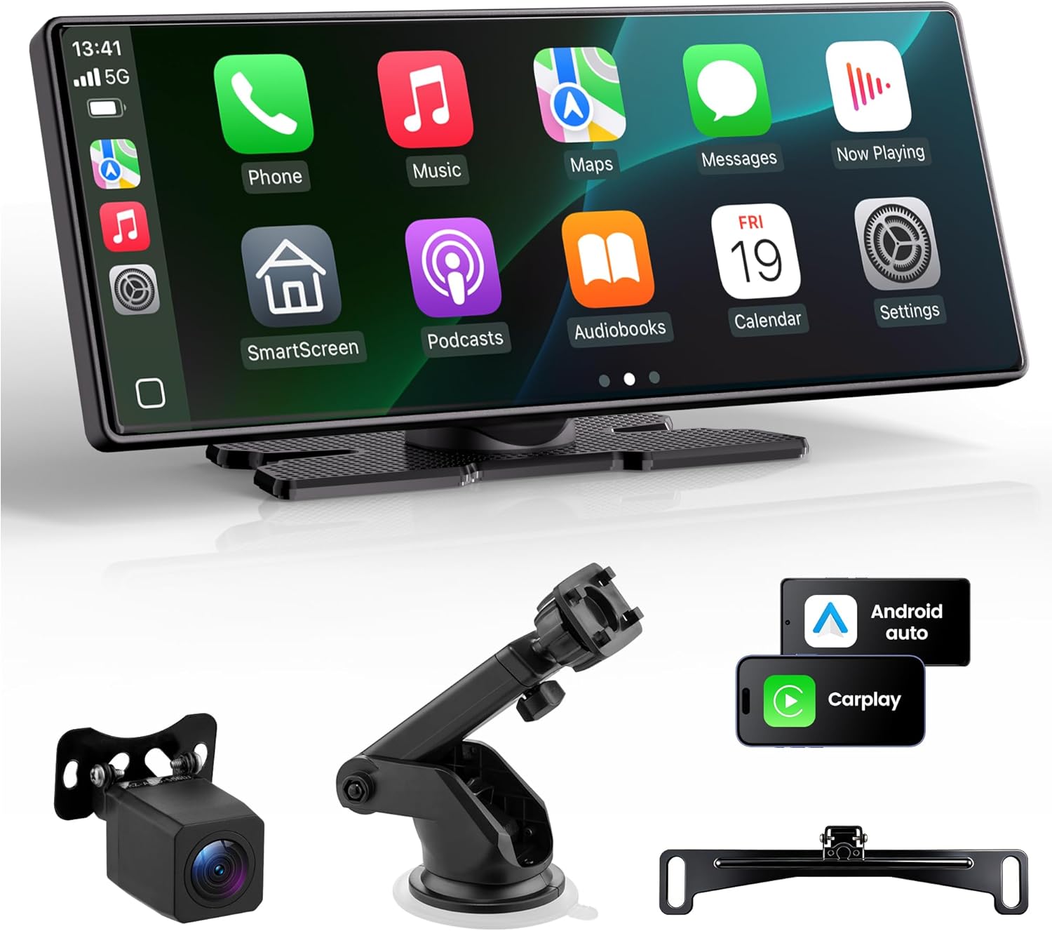 71rLRlCwI8L._AC_SL1500_.jpg Carplay Screen for Car, 10.26'' Upgrade Wireless CarPlay & Android Auto Car Play Screen with 60PFS,1080P Backup Camera (with a Camera Bracket), GPS Navigation, Voice Control for All Vehicles - Image 1