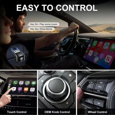 Wireless Carplay Adapter 2in1, 2026 Upgrade Wired to Wireless for CarPlay/Android Auto, WiFi 6 Mini Plug & Play, USB/Type C, Smart Button Dongle Auto-Connect for iPhone iOS 10+ Android 11+ - Image 8