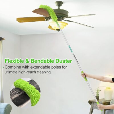 Wontolf 62'' Car Wash Brush with Long Handle Chenille Microfiber Car Wash Mop Mitt Kit Car Detailing Brush Cleaning Kit Window Squeegee Car Duster Drying Towels Tire Brush for Cars RV Truck Boat - Image 5