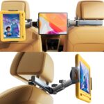 LISEN for iPad Holder Car Road Trip Essentials Activities for Kids Travel Gifts Car Accessories for Women Interior, Truck Accessories 3in1 Tablet Holder Back Seat Car Organizer Camping Headrest