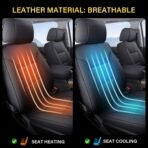 Coverado Chevy Silverado Seat Covers, Faux Leather Seat Covers Fit for Chevy Silverado GMC Sierra 2007-2025 1500, 2015-2025 2500HD 3500HD Crew Double Extended Cab (Front, Black) - Image 5