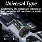 Bluetooth 5.3 FM Transmitter for Car, Bluetooth Car Adapter with Type-C PD(30W) Charger and QC3.0 USB Port, Wireless FM Radio Transmitter, Support MP3 Player, Handsfree Calling, LED Backlit,U Disk - Image 8