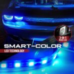 OPT7 Aura Single Row Expansion Pack - 2pc 12” RGB Multicolor LED Strips w/Splitters and Extension Wires for Interior, Wheel Well, Grille, Golf Cart, Car, Boat Underglow Lights - Image 9