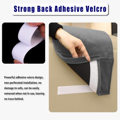 Adjustable Headrest Pillow for Recliners and Armchairs - Non-Slip Velvet Cushion for Neck Support and Pain Relief (Gray) - Image 3