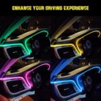 Interior Car LED Strip Lights, RGB USB Ambient Lighting with Fiber Optic, EL Wire Car Accessories (2 in 1) - Image 7