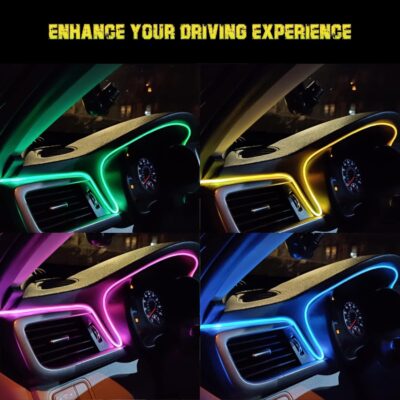 Interior Car LED Strip Lights, RGB USB Ambient Lighting with Fiber Optic, EL Wire Car Accessories (2 in 1) - Image 7