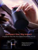 Battery Operated Waterless Diffuser – Portable Scent Machine for Car, Office & Bedroom, Ultrasonic Aroma Mist with 9 Color LED Light, Mini Essential Oil Diffuser Purple Black - Image 5